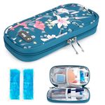 YOUSHARES Insulin Cooler Travel Case - Diabetic Case for Insulin Cool Bags Medical with 2 Ice Packs, Insulin Pen Carry Case for Diabetes Supplies (Lily)