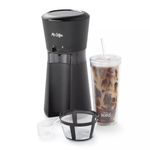 Mr Coffee Iced Coffee Maker with Reusable Tumbler and Coffee Filter Black