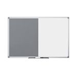 Bi-Office Combination Board Maya, Grey Felt/Magnetic, Aluminium Frame, 90 x 60 cm