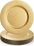 ZEAYEA 6 Pack Gold Charger Plates, 