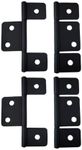 QCAA Flag Three Leaf 3-1/2" Bifold Shutter Hinge for Non-Mortise Cabinet Hardware, Black, Made in Taiwan, 4 Pack