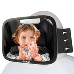 Onco Fixed Headrest Baby Car Mirror - Tesla-Compatible Car Mirror for Baby, 100% Shatterproof & Shake-Proof Baby Mirror for Car Journeys, Adjustable Car Seat Mirror for Baby Rear Facing