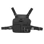 Armiya Chest Bag for Men Utility Tactical Chest Pack Lightweight Running Vest Bags Molle System Fanny Pack EDC Harness Pouch Phone Holder for Workouts Cycling Walking (Black)