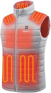 Venustas Men's Heated Vest with Battery, Up to 20 Hours of Warmth, Winter Quilted Vest for Outdoor