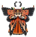 ReliBeauty Butterfly Costume for Girls Costume Monarch Butterfly Kids Toddler Dress up with Butterfly Wings and Headband Halloween,10-12/150