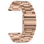 TStrap Metal Watch Strap 18mm - Rose Gold Quick Release Watch Straps for Men Women - Brushed Solid Stainless Steel Smart Watch Bracelet - Ladies Replacement Band Clasp Buckle - 16mm 18mm 20mm 22mm