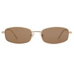 SOJOS Retro Hippie Rectangle Sunglasses 70s 80s Small Narrow Y2K Trendy Sunnies SJ1187, Gold/Light Brown