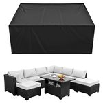 iCOVER Patio Furniture Cover, 56"x56" Square/Round Patio Table Cover, Easy On/Off, Waterproof Dustproof Cover for Outdoor Dining Table Set, Sectional Sofa Set, Black