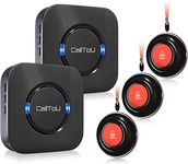 CallToU Wireless Caregiver Pager Call Bell Call System Alert Button for Seniors Panic Alarm for Elderly/Patients 2 Plugin Receiver 3 Waterproof Transmitter