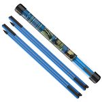 MoKo Golf Alignment Sticks, 2 Set Golf Alignment Rods, 48" Collapsible Alignment Stick Golf Training Tool for Aiming, Putting, Posture Corrector, Golf Practice Sticks with Clear Tube Case, Blue