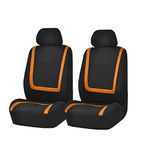 FH GROUP Car Seat Covers Front Set in Cloth - Car Seat Covers for Low Back Car Seats with Removable Headrest, Universal Fit, Automotive Seat Covers, Washable Car Seat Cover for SUV, Sedan, Van Orange