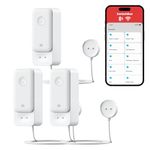 SwitchBot WiFi Water Sensor No Hub Required 3Pack, Smart Water Leak Detector 100dB Adjustable Alerts & App Alerts IP67 Waterproof Wireless Detector for Home with 1m(3.28ft) Sensing Cable