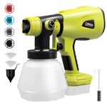 MaxEarn Cordless Paint Sprayer, Electric Handheld Paint Spray Gun for Ryobi 18V, Portable Spray System with 4 Nozzles 3 Patterns and 1000ml Container, for Furniture Fence Wall (Without Battery)