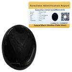 Certified Black Obsidian Crystal Palm Pebbles Stones for Anxiety Stress Relief Massage - AAA Grade Original Healing Gemstone Agate Palm Stone for Yoga Meditation Spiritual Reiki Feng Shui