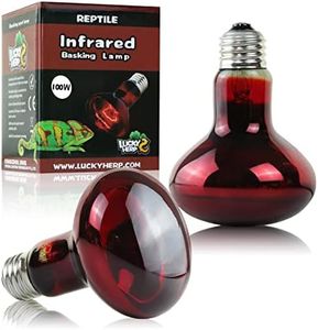 LUCKY HERP 2 Pack 100W Reptile Heat Lamp Bulb, Amphibian Infrared Basking Spot Light Bulb for Turtle, Bearded Dragon, Lizard, etc