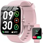 Smart Watch with Alexa Built-in, 1.83" HD Touchscreen Fitness Tracker, Bluetooth Notifications/Calls, IP68 Waterproof, 120+ Sport Modes, 24/7 Heart Rate & Sleep Monitor for iPhone Android iOS (Pink)