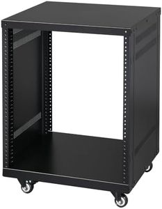 Ktaxon 12U AV Rack, Recording Studio Racks with Removable Side Panels, Lockable Casters and Special Vent Design, Server Rack for 19 Inch Rack Mounting