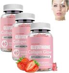 Glutathione Collagen Gummies,Glutathione Collagen Glow Gummies for Dark Spot,Collagen Gummies for Women,Gummies Skin Care,60 Pieces/Bottle Korea Glutathione Gummies for Women (3pcs)