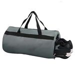 Sports Gym Bag - Durable Duffle Bag for Men & Women, Waterproof Travel Bag with Shoe Compartment - Ideal for Sports, Yoga, and Travel Essentials, Grey, Cylinder Fitness Bag