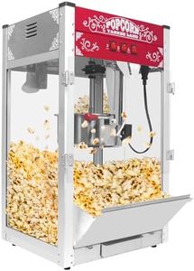 Jaxenor 16oz Commercial Popcorn Machine, 1440W Movie Theater Popcorn Machine with Stainless Steel Kettle, Table Top Popcorn Machine Tempered Glass for Home & Party, Christmas Gift (Red)