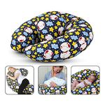 BAYBEE Multifunctional 5 in1 Printed Baby Feeding Pillow for Mother- Nursing Pillow-Original Baby Nursing Pillow| Inflatable Travel Nursing Pillow| Maternity Breastfeeding Support Pillow (Dark Blue)