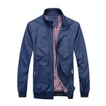 Mens Harrington Jacket Bomber Sports Smart Casual Midweight (Navy, XXL)