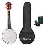 Kmise 4 String Banjo Ukulele Banjo lele Uke Concert 23 Inch Size Sapele with Bag Tuner