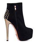 Jodi - Women's Trendy & Sexy Rounded Toe ankle boots with side zipper and velvet inner lining featuring 6" Stiletto High Heels & 2" Platform. Handmade to perfection. Size 9.5