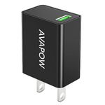 AVAPOW USB C Wall Charger Fast Charging, 3A/5V 18W USB-C Power Adapter Charger, Charger Block fit for AVAPOW and Others (Black)