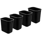 Acrimet Wastebasket, Deskside Bin, 3.25 Gallon/13 Quart/ 12 Liter (Plastic) (Black Color) (Set of 4)