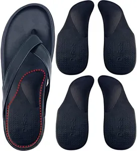 Dr. Foot's Arch Support Shoe Inserts for Flat Feet, Plantar Fasciitis, Adhesive Heel Cushion for Relieve Pain for Women & Men (Large, Black)
