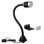 Work Light 900 Lumen 220 Volt Led Spot Lamp with 20 inch Flexible Gooseneck for Lathe CNC Milling Drilling Machine Woodworking Workbench Industrial Lighting
