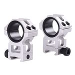 WestHunter Picatinny Scope Rings, 1 in/30 mm Tactical Precision High Profile Scope Mount | Silver