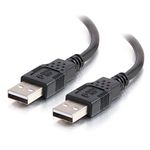 C2G 81575 2 Metre USB 2.0 A Male to A Male USB Cable, 480 Mbps High Speed Data Transfer Lead, Black