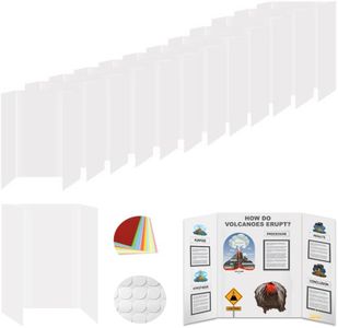 10 Packs Medium Trifold Poster Boards 26x16.5 inches,White Corrugated Presentation Boards with Double Sided Tapes and Cardboard,Display Boards for School Craft Project Supplier,Exhibitions,Workshops