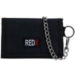 RED X Mens Canvas Tri-Fold Chain Wallet - Black