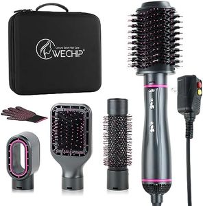 Hair Dryer Brush, 4 in 1 One Step Professional Hot Air Brush for Curling Drying Straightening Combing, [Ceramic Coating][Negative Ion] Volumizing Blow Dryer Brush