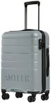ANTLER - Logo Hard Shell Cabin Suitcase, 55x40x20cm 38L, Lightweight & Small, 4 Spinner Wheels - Adjustable Handle, Carry On, TSA Lock - Cool Grey
