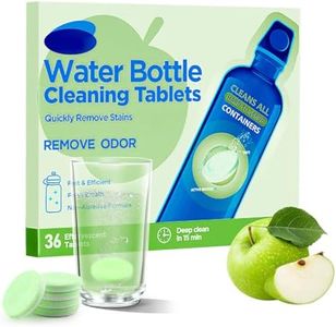 36 Pièces Tablettes de Nettoyage pour Bouteilles d'Eau, Effervescents Nettoyants pour Bouteilles et Récipients, Élimine Odeurs, Convient à l'Acier Inoxydable/Plastique/Verre et Céramique