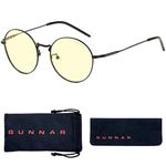 Gunnar Optiks Amber Lens Round Blue Light Blocking, Black, Adult