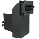 Door Drop Box for Mail, Rent, Deposit, and Night Key - Through The Door Locking Steel Mailbox with Rear Access (Black)