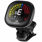 Guitar Tuner Rechargeable,LEKATO Clip-on Tuner Bass Tuner Digital Guitar Chromatic Tuner Bright with Color Screen Display Ukulele Tuner for Guitars Bass Violin Ukulele Chromatic Tuning Mode