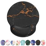 eulps Mouse Pad, Ergonomic Mouse Pad with Gel Wrist Rest Support, Gaming Mouse Pad with Lycra Surface, Non-Slip PU Base for Computer, Laptop, PC, Home, Office & Travel(Black Marble)