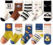 AOIREMON Boys Girls Socks,10 Pairs Soft Cotton Crew Socks For 0-12 Years Old Boys Girls Kids Breathable Infant Ankle Socks For Baby Boy Girl