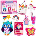 Sunrad Sewing Kit for Kids Toys for Ages 6-12 Girls, 9 Easy DIY Projects of Animal Felt Craft with Unicorn,Owl,Arts & Crafts for Beginner Gift for Girls Aged 6+ Suitable for Learning Sewing