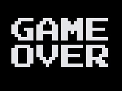 CCI Game Over Funny Video Game Ending Decal Vinyl Sticker|Cars Trucks Vans Walls Laptop|White |7.5 x 3.75 in|CCI1849