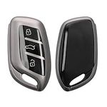 kwmobile Key Cover Compatible with MG 3-Button ZS MG4 MG5 MG6 - Soft TPU Car Key Fob Protector Case - Black Matte/Black