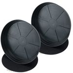 Garden Hour 12” Pack of 2 Medium Plant Saucers for Potted Plants - Plastic Plant Trays for Indoors No Holes - Extra-Deep Drip Trays for Potted Plants & Felt Mat for Floor Protection - 12W x 1.7in.