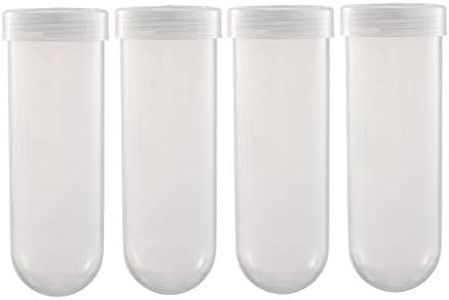 uxcell 10 Pcs 100ml Plastic Centrifuge Tubes with Screw-on Cap, Polypropylene Graduated Micro Centrifuge Tube, Round Bottom, Clear, Storage Container for beads Sample Lab