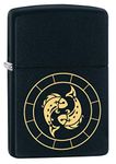 Zippo Pisces Zodiac Sign Matte Pocket Lighter , Black